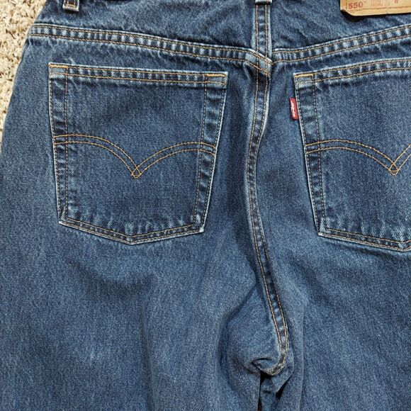 Vintage Levis 550 Jeans Womens 16 Short Blue Denim Relaxed Fit Tapered Leg Dark - Picture 6 of 8